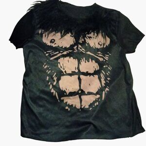 Gorilla Costume T Shirt Faux Fur Collar Abs Design Halloween Adult Size Medium